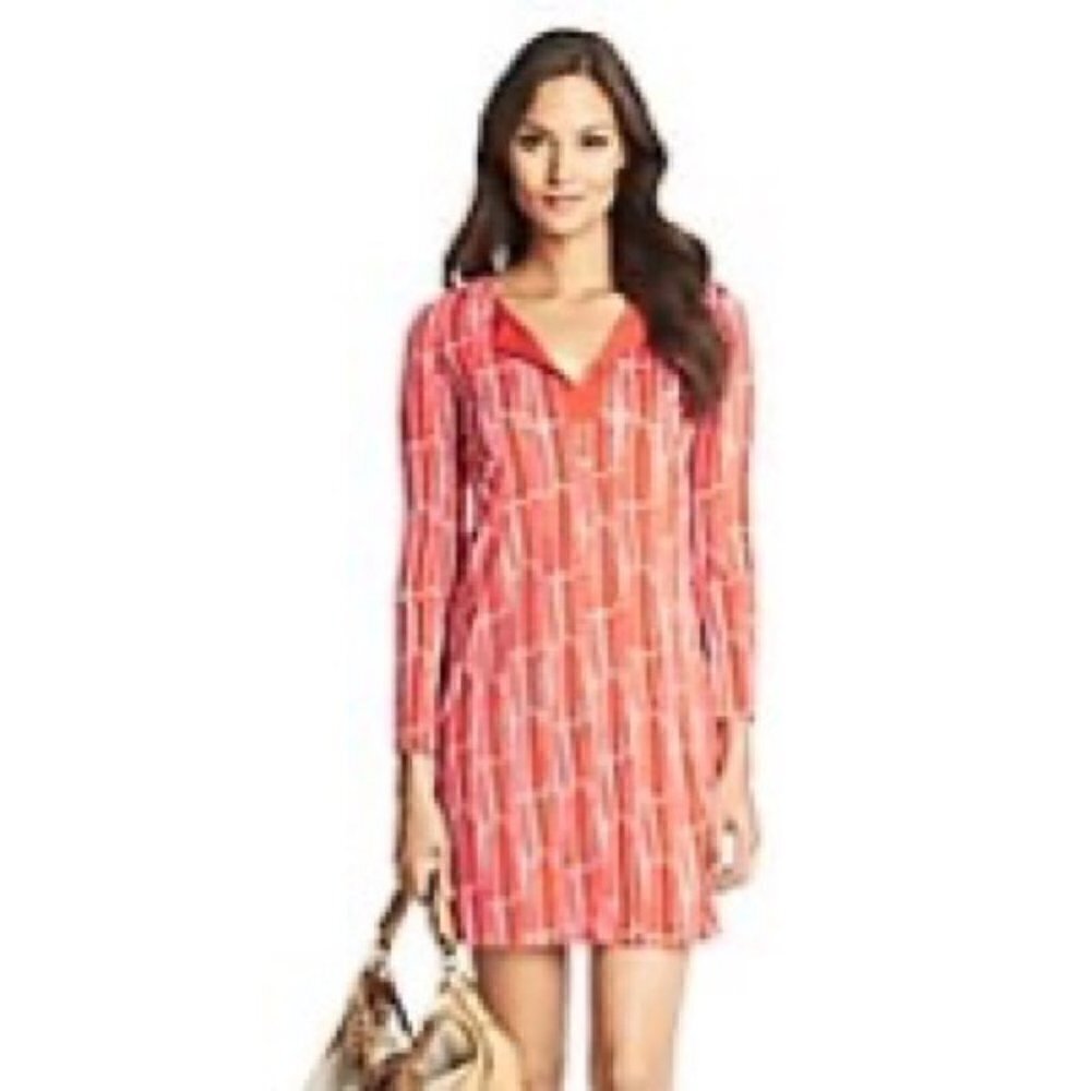 DVF Diane von Furstenberg New Reina Two tunic dress Bamboo Chile silk orange 6